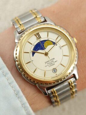 Citizen Junction Square 6185-K04891 Moon Phase Two Tone JDM Dress Watch 33mm